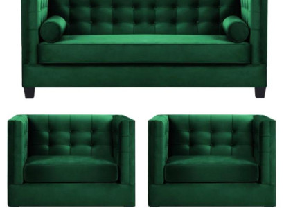 Sofagarnitur Couch Samt Polster couchen komplett set garnituren wohnzimmer grün
